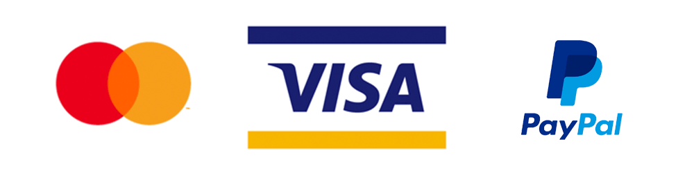 PayPal, Visa, Mastercard